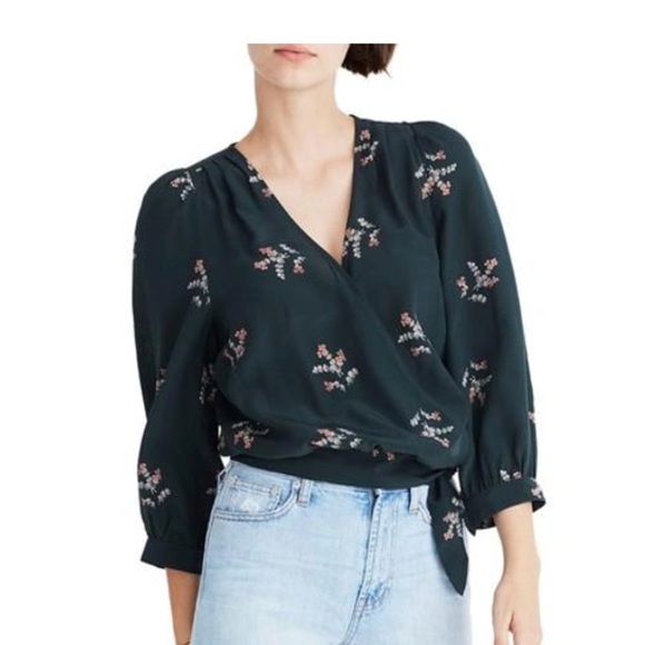 Madewell Tops - NEW! Madewell silk Floral Wrap Top